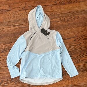 Men's Blue and Gray Performance Hoodie